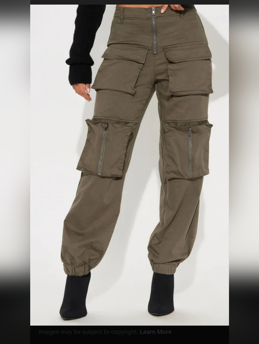 Fashion Nova Dark Green Cargo Pants